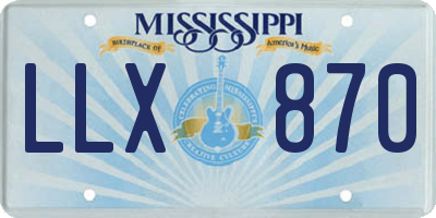 MS license plate LLX870
