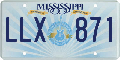 MS license plate LLX871
