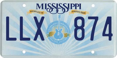 MS license plate LLX874