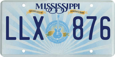 MS license plate LLX876