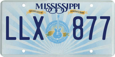 MS license plate LLX877