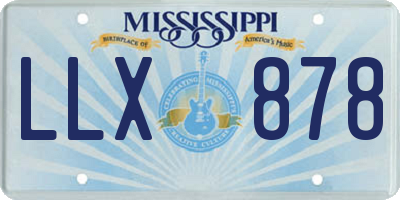 MS license plate LLX878