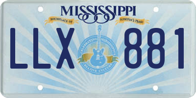 MS license plate LLX881