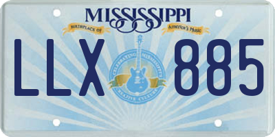 MS license plate LLX885