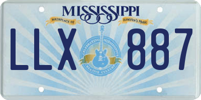 MS license plate LLX887