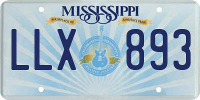 MS license plate LLX893
