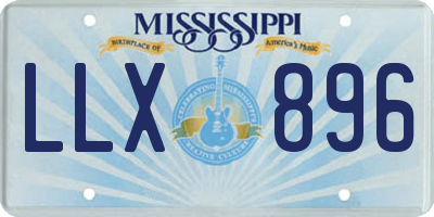 MS license plate LLX896
