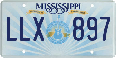 MS license plate LLX897