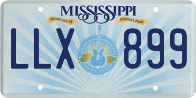 MS license plate LLX899