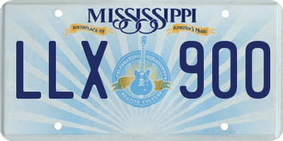 MS license plate LLX900