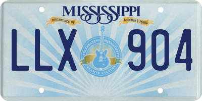 MS license plate LLX904