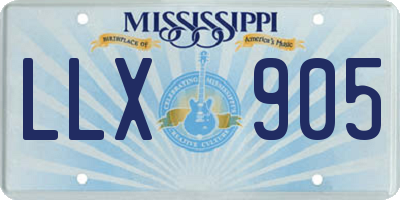 MS license plate LLX905