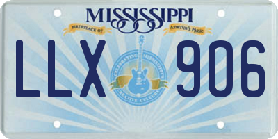 MS license plate LLX906
