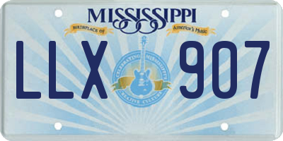 MS license plate LLX907
