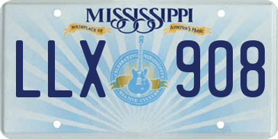 MS license plate LLX908