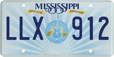MS license plate LLX912