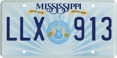 MS license plate LLX913