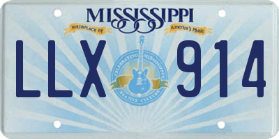 MS license plate LLX914