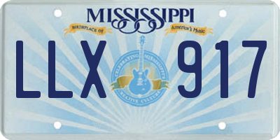 MS license plate LLX917