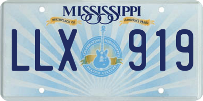 MS license plate LLX919