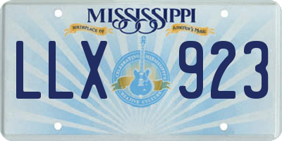 MS license plate LLX923