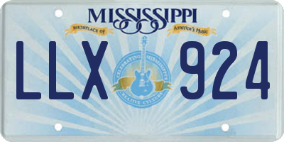 MS license plate LLX924