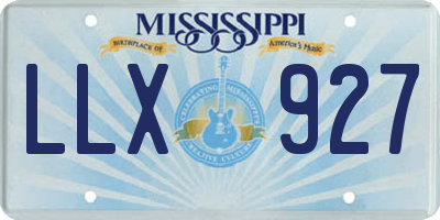 MS license plate LLX927