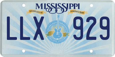 MS license plate LLX929