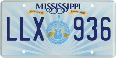 MS license plate LLX936