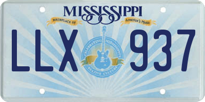 MS license plate LLX937