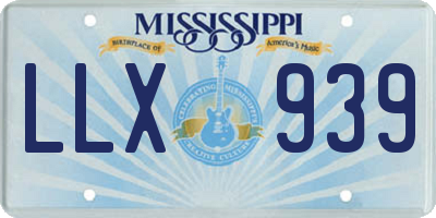 MS license plate LLX939
