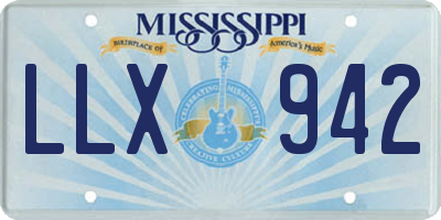 MS license plate LLX942
