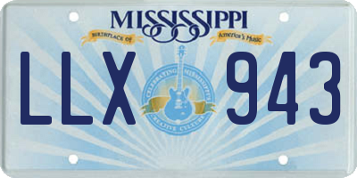 MS license plate LLX943
