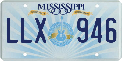 MS license plate LLX946