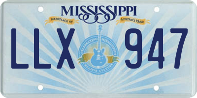 MS license plate LLX947