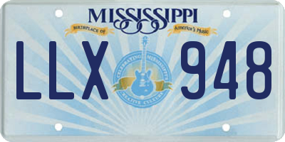 MS license plate LLX948