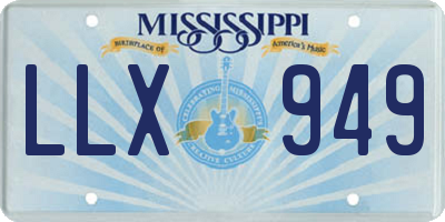 MS license plate LLX949