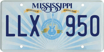 MS license plate LLX950