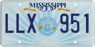 MS license plate LLX951