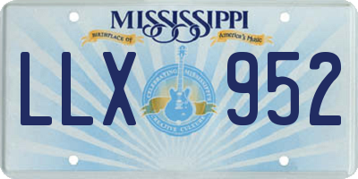 MS license plate LLX952
