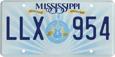 MS license plate LLX954