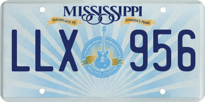 MS license plate LLX956