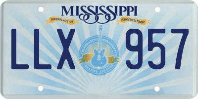 MS license plate LLX957