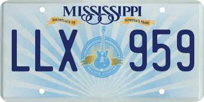 MS license plate LLX959