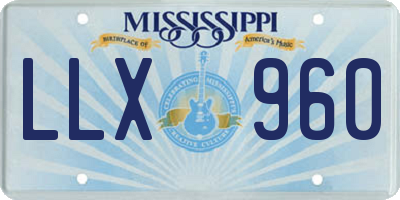 MS license plate LLX960