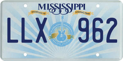 MS license plate LLX962