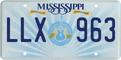 MS license plate LLX963