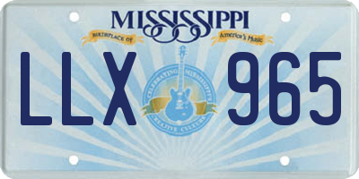 MS license plate LLX965