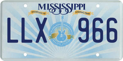 MS license plate LLX966