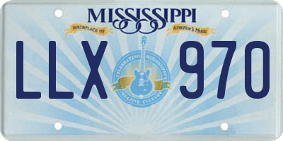 MS license plate LLX970
